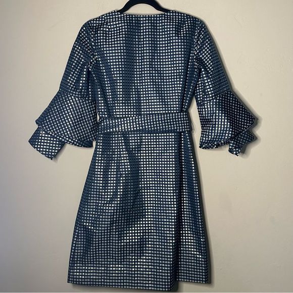 Sara Campbell Navy and White Checkered Midi Dress - Picture 11 of 13